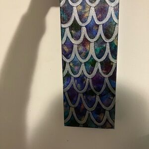 Colorful Mermaid Scale Patterned Fabric painting bought off Etsy & is brand new!